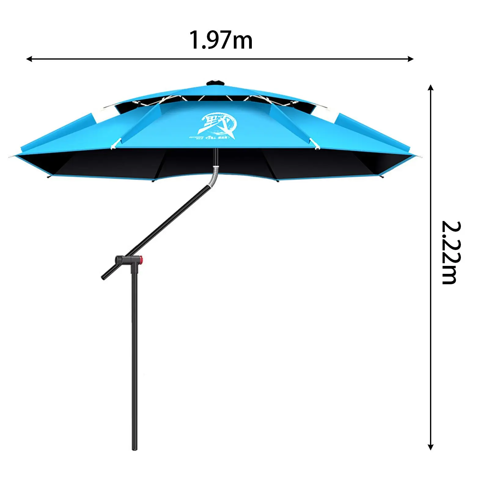 Parapluie de pêche coupe-vent renforcé, portable avec sac de transport, parasol de jardin