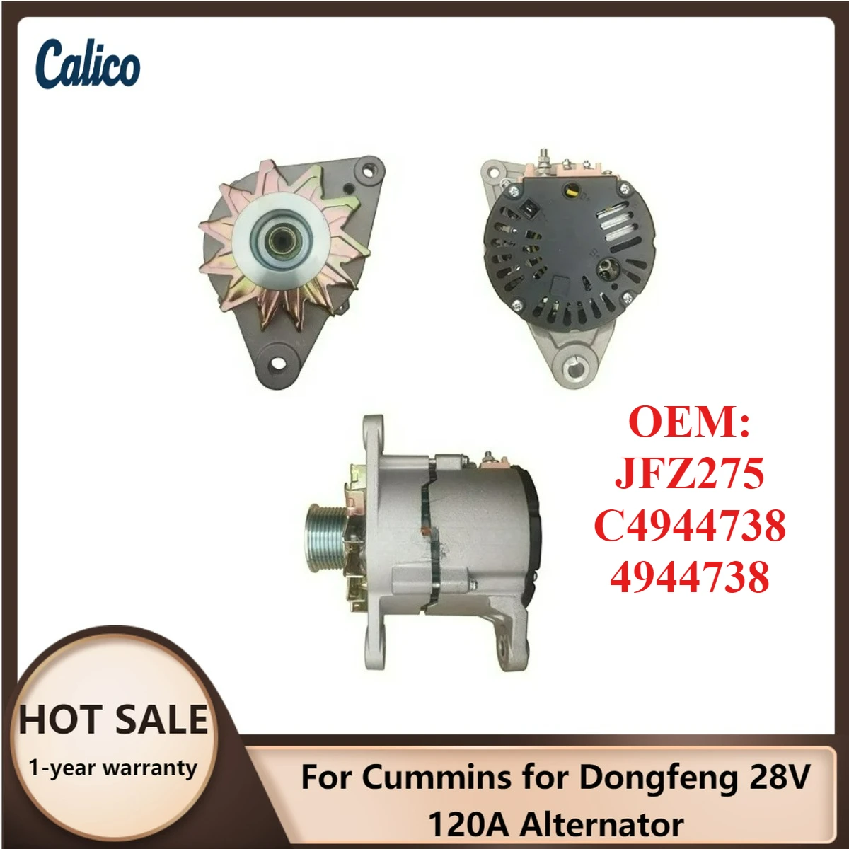 

Factory Direct Sales Are Suitable for Cummins for Dongfeng 28V 120A Alternator JFZ275 C4944738 4944738