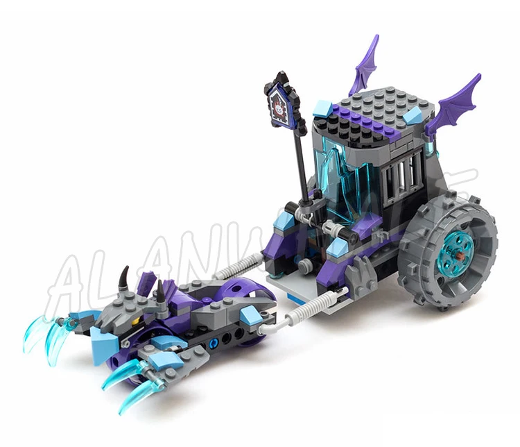 224pcs Nexoes Knights Ruina's Lock & Roller Blue Claws Rear Prison Carriage 10591 Building Blocks Set Compatible with Model