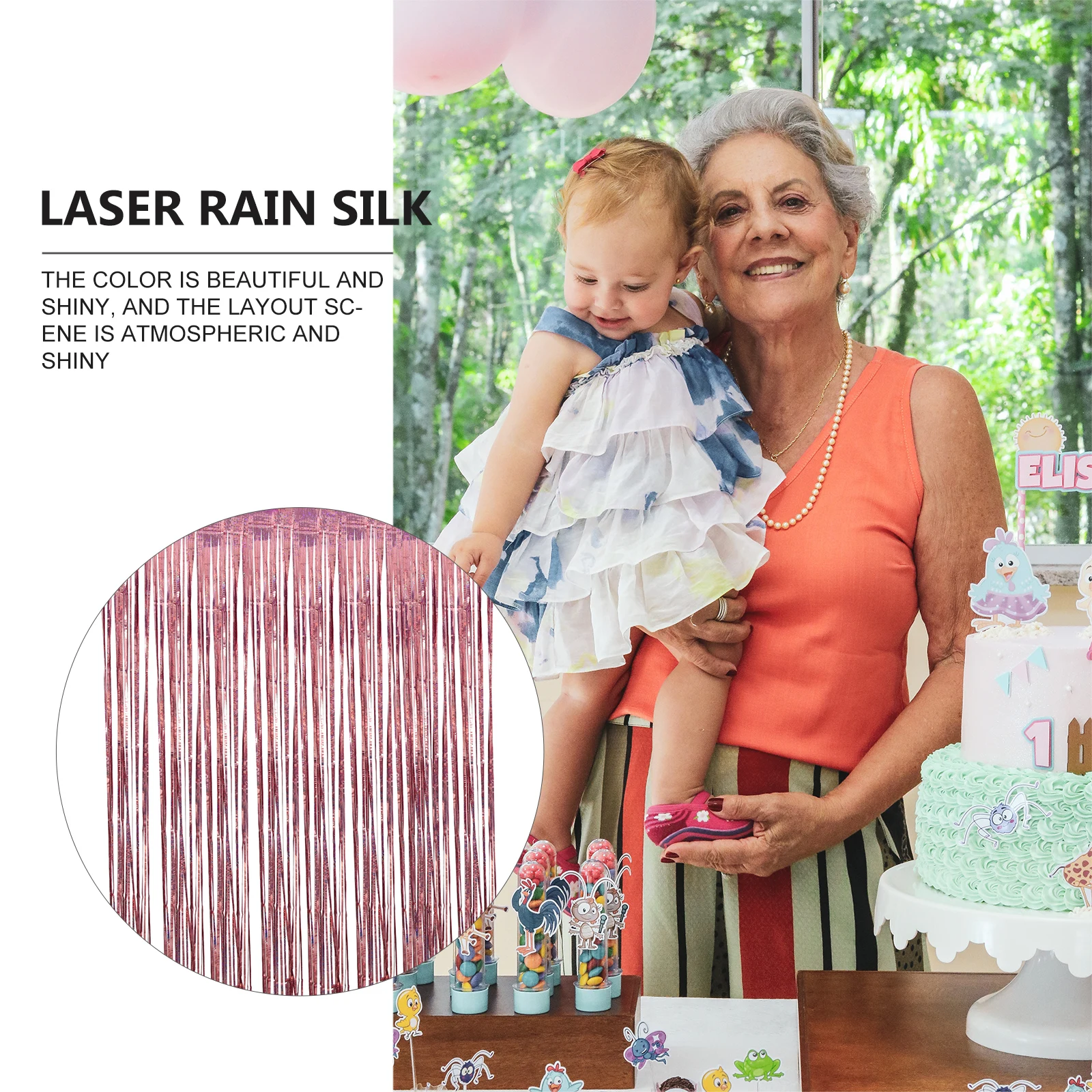 

Home Decoration Christmas Background Hangings Metallic Line Reusable The Pet Party Funny