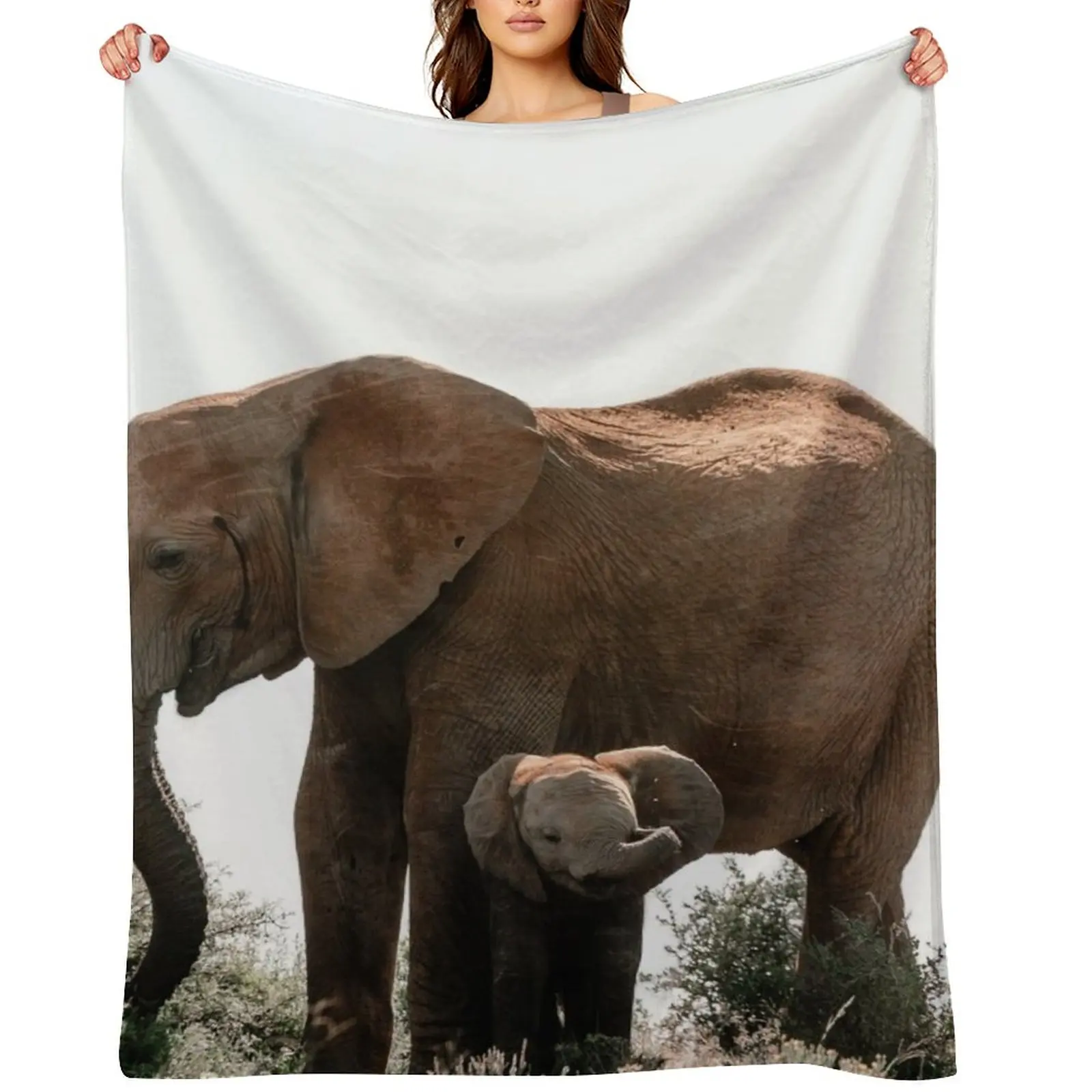 

Elephant Throw Blanket Cute Plaid Soft Plush Plaid Hairys For Baby Blankets