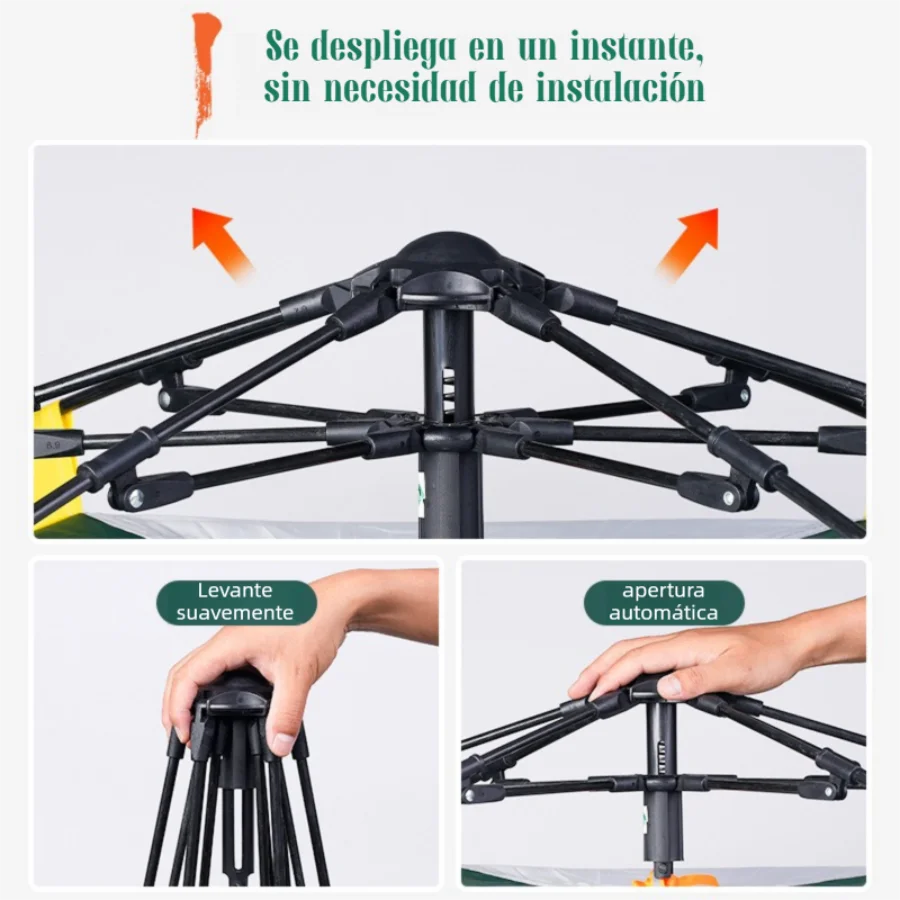 Tenda Tahan Air 210*155*120 dengan 2 Pintu dan 2 Jendela, Portabel untuk Berkemah. Desain Berventilasi, Kain Tahan Hujan Tebal, Mudah Dirakit dan Disimpan. Ideal untuk Piknik, Bepergian.