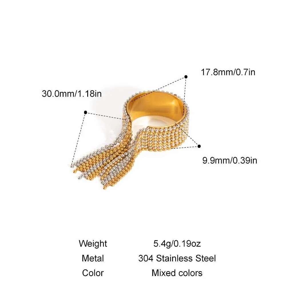 แหวนนิ้วสแตนเลสโซ่พู่ทองเงิน Charm เปิดแหวน STACKABLE ปรับแหวนเครื่องประดับและอุปกรณ์เสริม