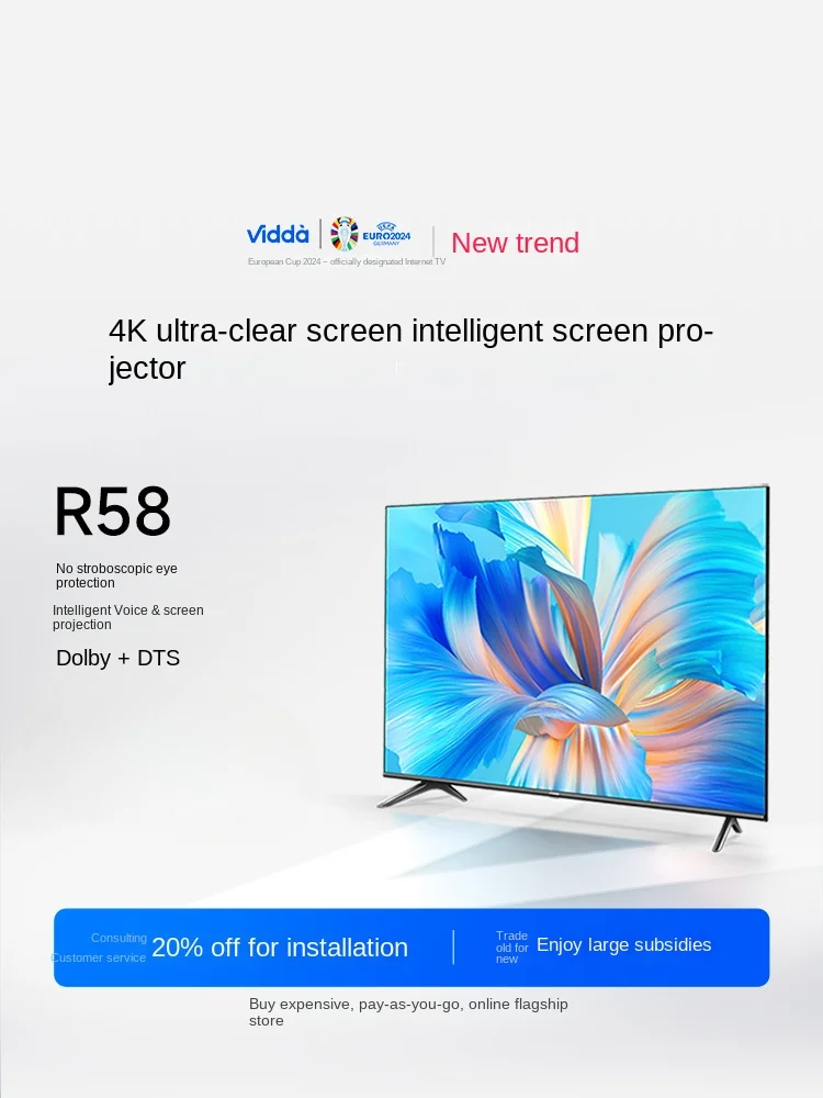 

R58 pollici Hisense schermo intero 4K rete intelligente tablet di proiezione LCD TV per uso domestico 55