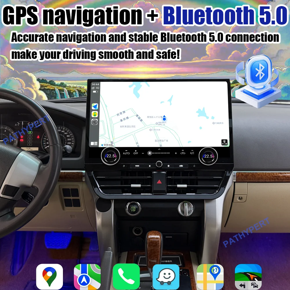 راديو سيارة بشاشة QLED Carplay مقاس 19.8 بوصة لسيارة تويوتا لاند كروزر LC200 LC300 2008-2021 بنظام أندرويد 13 ومشغل وسائط متعددة ونظام تحديد المواقع العالمي (GPS) ووحدة رأس DSP #3