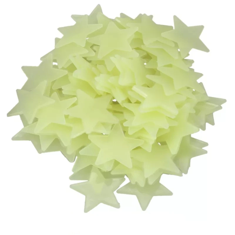 100Pcs Świecące naklejki ścienne Świecące w ciemności Naklejki z gwiazdami dla dzieci Pokoje dziecięce Kolorowe fluorescencyjne naklejki do dekoracji pokoju domowego — zdjęcie 2