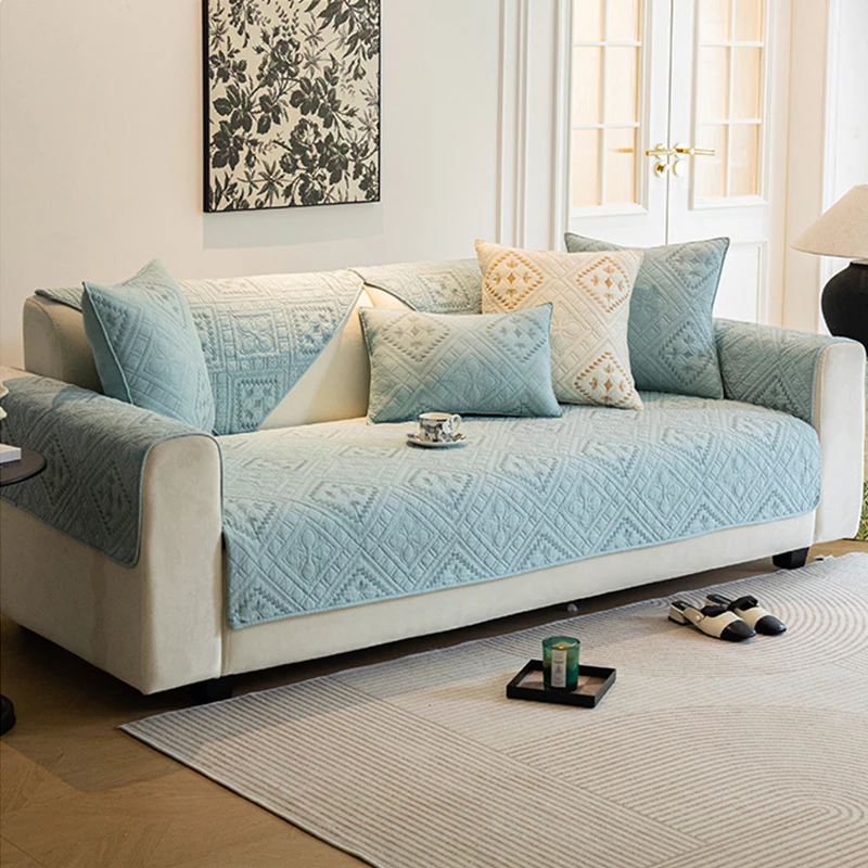 Non-slip Sofa Cover Cloth Towel Cotton Sofa Cushion Living Room Couch Cover Four Seasons Universal Furniture Protector Slipcover