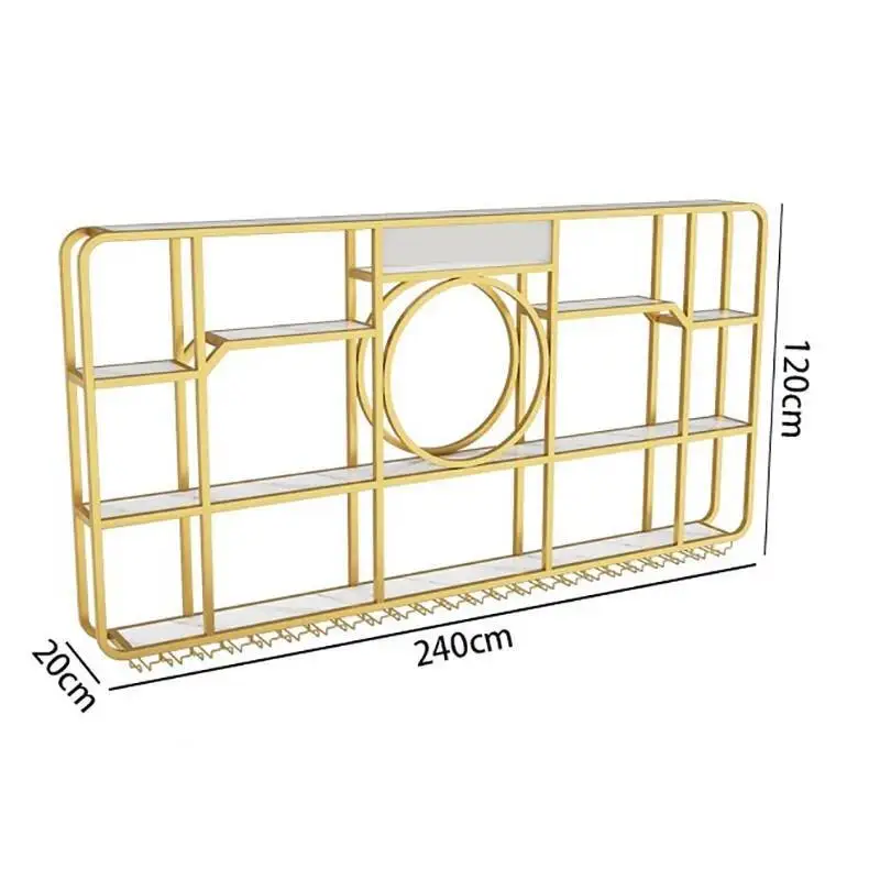 Shelf Liquor Display Cabinet Wall Mounted Space Saver Restaurant Drinks Alcohol Cabinet Metal Showcase Angolo Bar Furniture