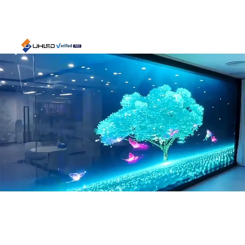 Indoor Transparent P3.9 LED Display Screen Holographic Glass Screen with Integrated LED Driver for Shopping Malls Indoor Use