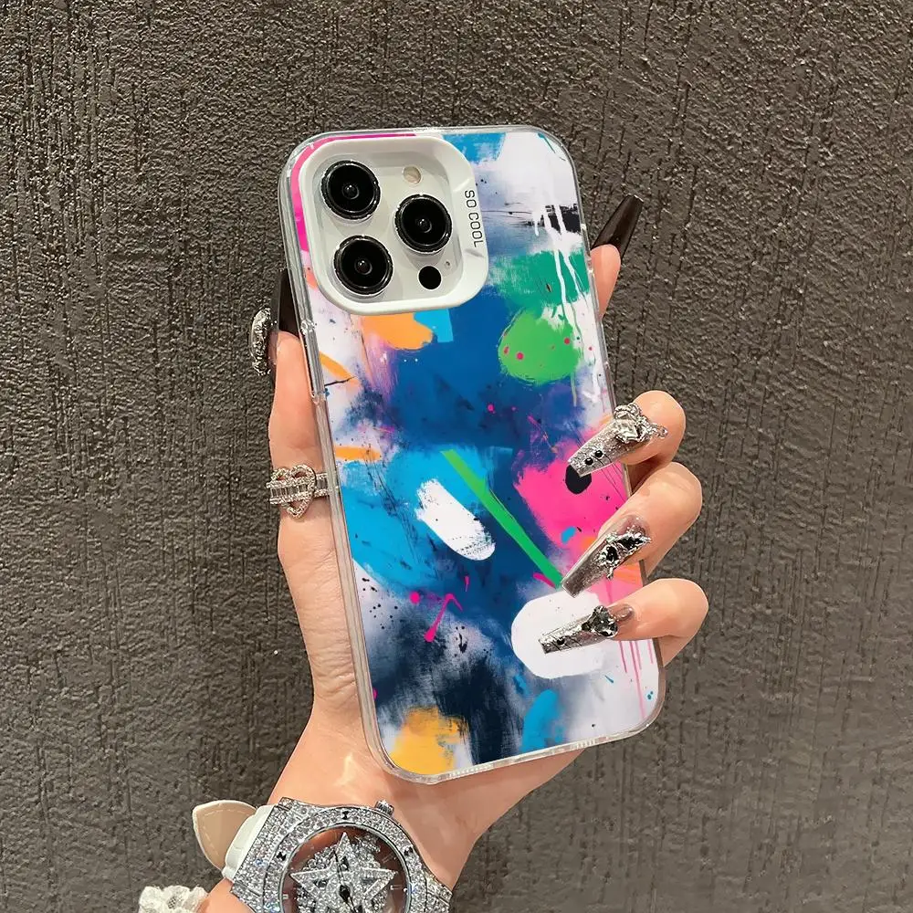 Graffiti art phone case suitable for iPhone 17 16 15 12 11 14 13 Pro Max Mini Plus anti drop and shockproof back cover