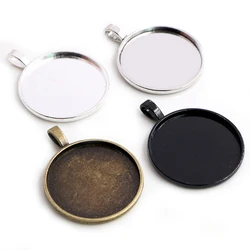 5pcs/Lot 30mm Inner Size 4 Colors Plated Classic Style Cabochon Base Setting Charms Pendant