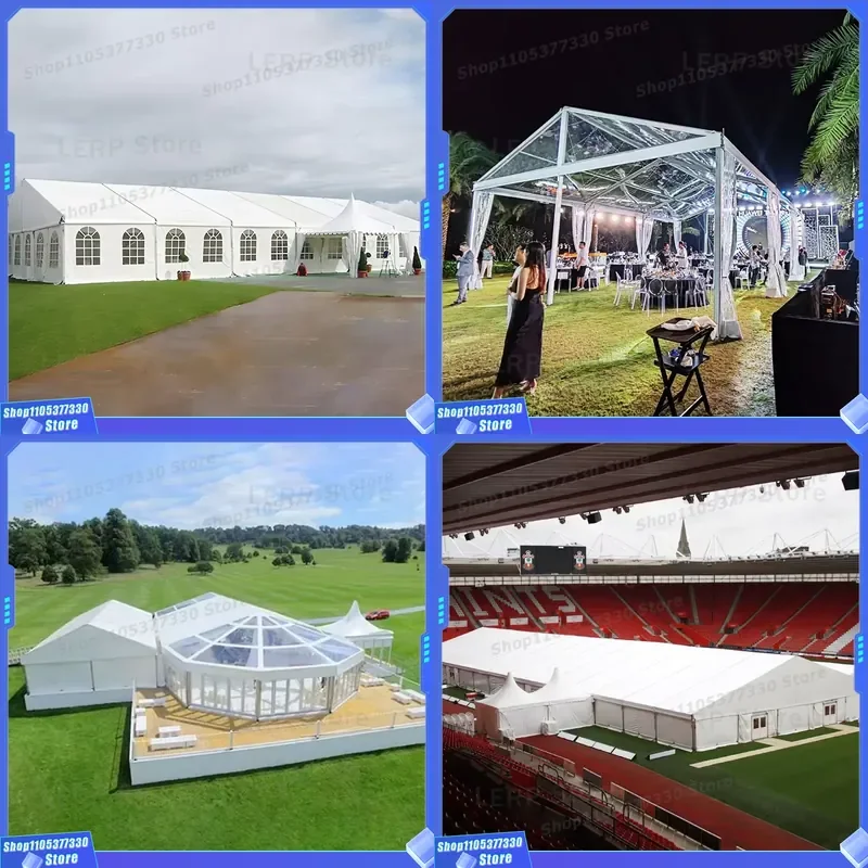 Large aluminum customizable outdoor exhibition tent canopy 20x20 heavy duty wedding tent can accommodate 1000 people,