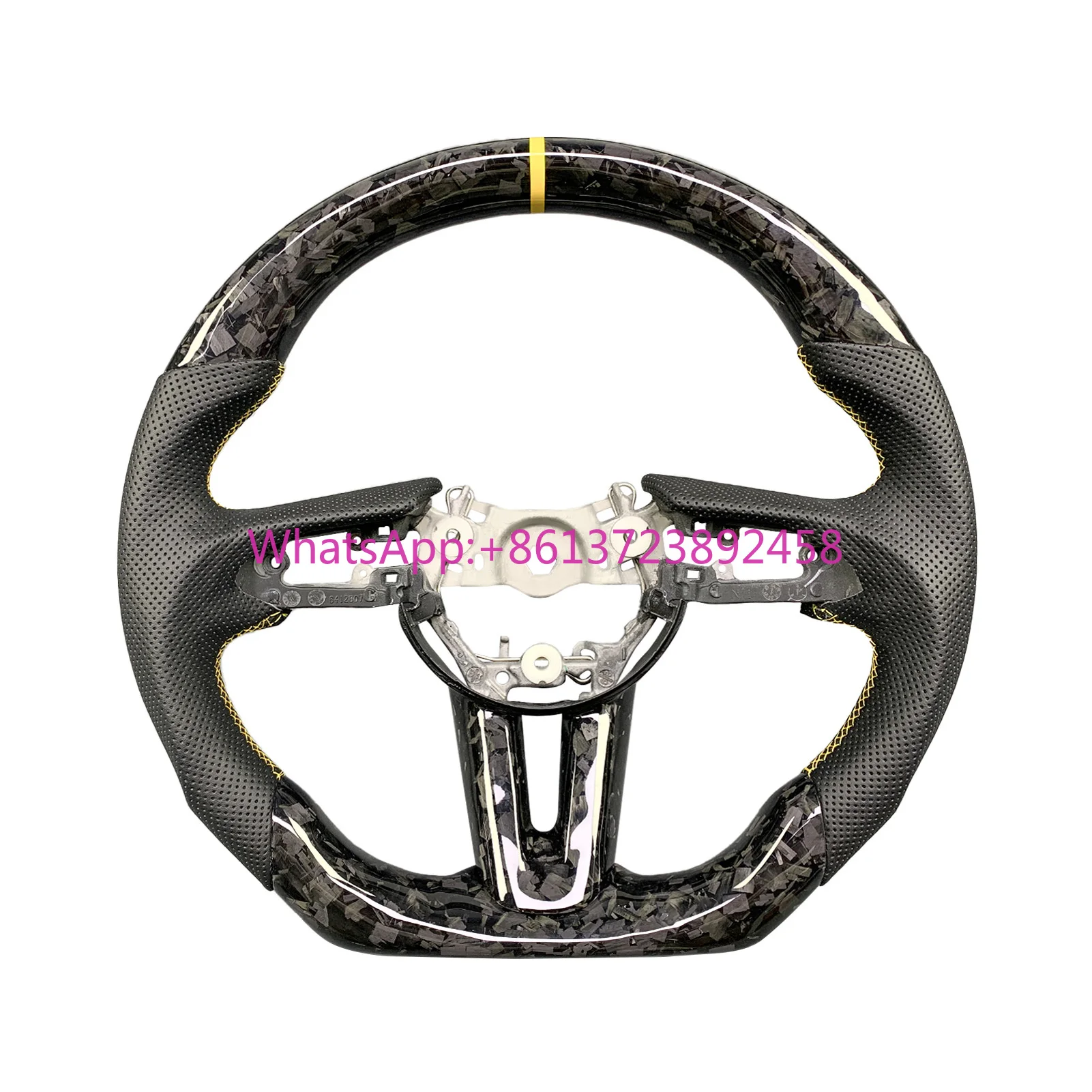 

For Mazda 3 CX30 MX30 CX50 2019-2024 Customized Car Accessories Alacntara Perforated Leather Forged Carbon Fiber Steering Wheel