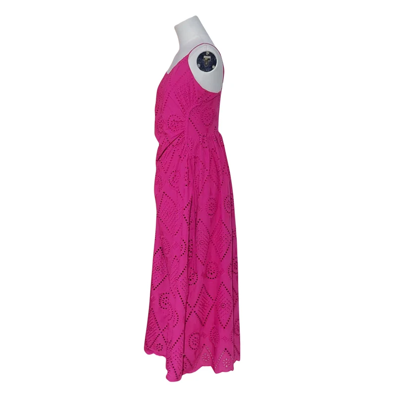 Robe élégante brodée Rose rouge pour femmes, sans manches, à bretelles, vêtements de fête de vacances, col en v, Chic, moulante, été