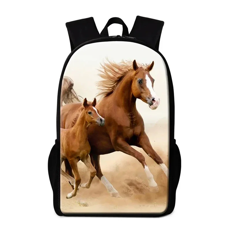 Cute Horse 3D Print School Backpack for Teenagers Boys Girls Kids Bookbag Children Middle Student School Bag 16 Inches