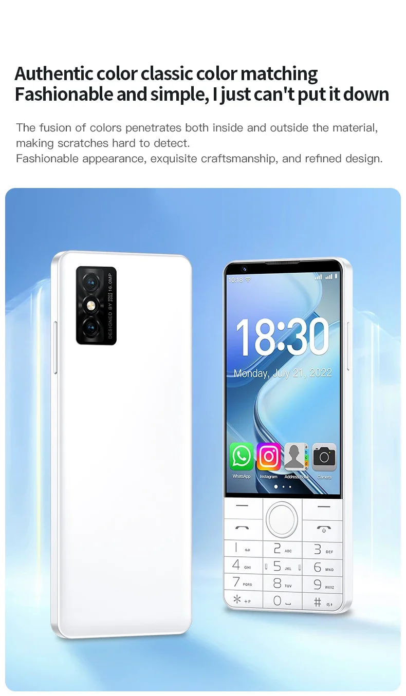 DOOV R70 4 " IPS Screen 4G Touch Keyboard Google Mobile Phone 6GB+128GB Android14 16mp 2600mAh Whatsapp Cellphone