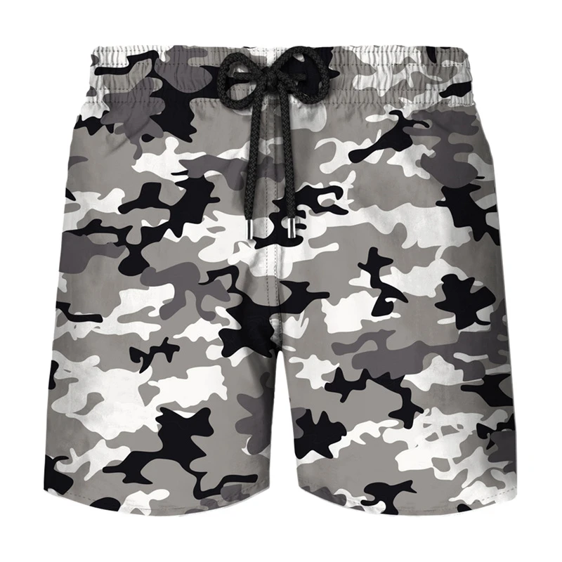 Camouflage Cosplay 3d Printed Sports Shorts For Men Outdoor Running Breathable Beach Shorts Loose Elastic Waistband Short Pants