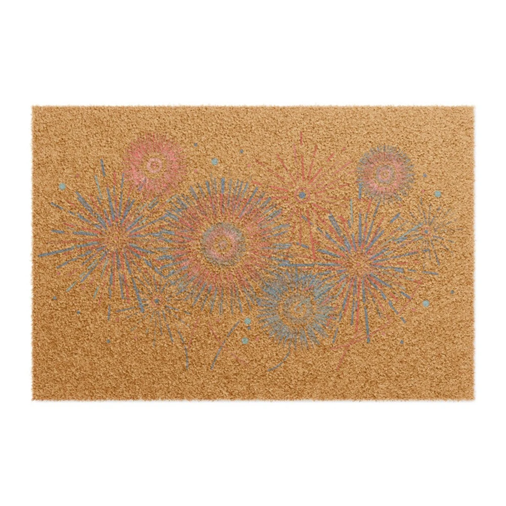 Colorful Firework Doormat Aesthetic Outdoor Entryway Floor Decor Hallway Rug Celebration Gift Absorbent Unique Welcome Carpet