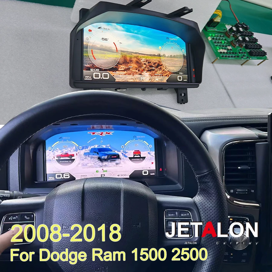 

LCD Digital cluster Dashboard Panel For Dodge ram 1500 2500 3500 2008-2018 Speedometer Screen Virtual Instrument Cluster Virtual