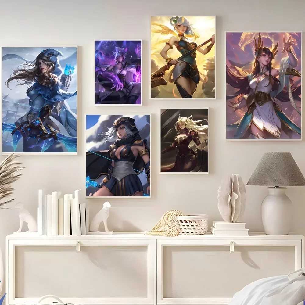 

Classics Games League of Legends Poster Self-adhesive Art Poster Retro Kraft Paper Sticker DIY Room Bar Cafe Vintage Decorative