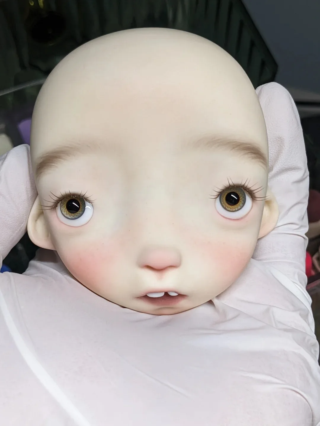 

Кукла SD BJD 1/6 qbaby, маленький мальчик с отставшим развитием, с отсутствующими зубами и большой головой, макияж для мальчиков и девочек, высококачественная голова из смолы.