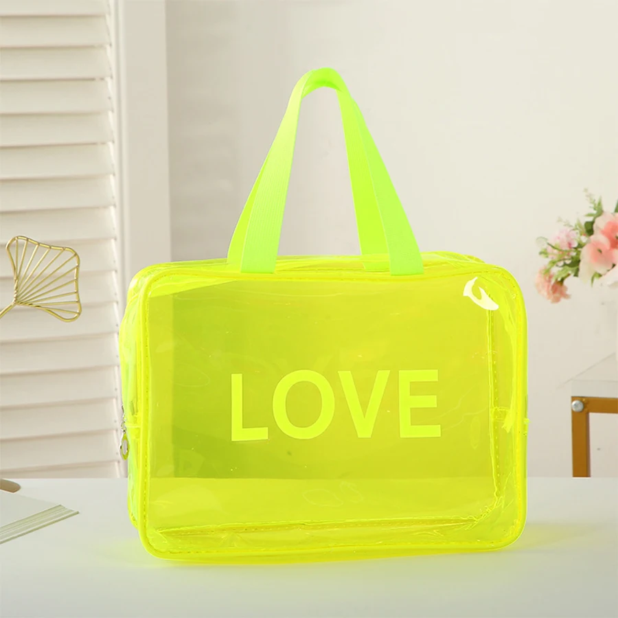 2024 Womens New Travel Clear Cosmetic Bag Transparent Zipper Makeup Bag Organizer Box Waterproof Toiletry Wash Make Up Bags Case