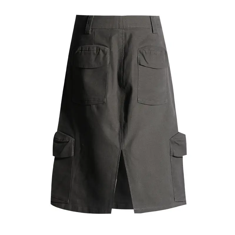 High-Waisted Slit Work Straight Casual Skirt Women 2025 Summer New Niche Design Slim Versatile Skirt