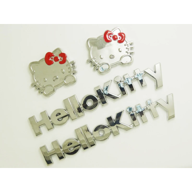 Kawaii Sanrio Anime Hello Kitty 3D Car Stickers Cartoon Body Decor Scratches Cover Car Accessories Auto Motorcycle Accessories