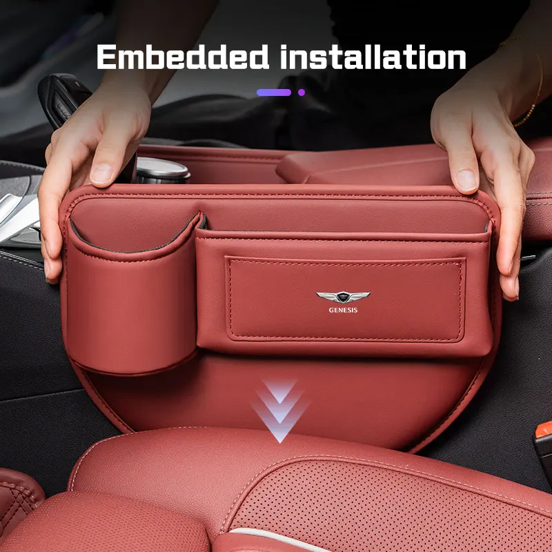 Organizador de Espaço para Banco de Carro para Genesis G80 G70 G90 GV90 G90RS4 EQ900 GV60 GV70 GV80 HG com Suporte para Telefone e Copo