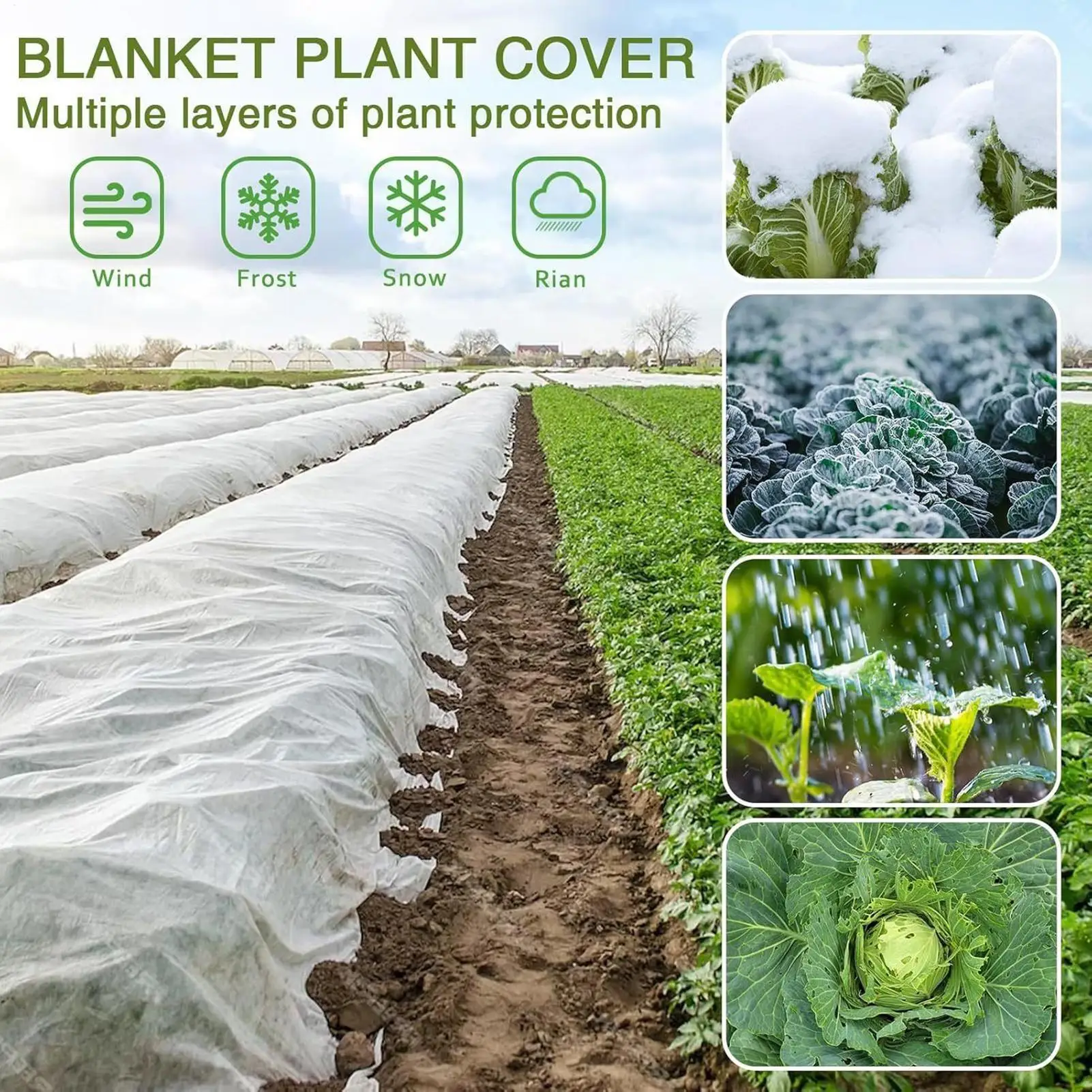 Frost Cloth 10X30FT Plant Covers For Winter Cloth Fabric Sheeting For Shrub Garden Vegetable Greenhouse Landscape Winter