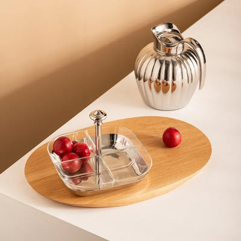Modern Stainless Steel Fruit Plate Luxury Snack Bowl for Nuts Candy Key Storage Tray Living Room Home Decor Housewarming Gift