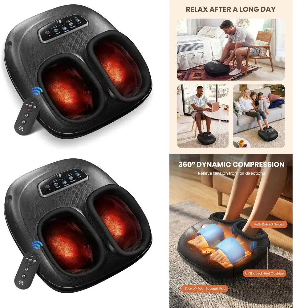 

Heated Shiatsu Foot Massager with Remote Control for Plantar Fasciitis and Neuropathy Pain Relief, Ideal Gift for Parents