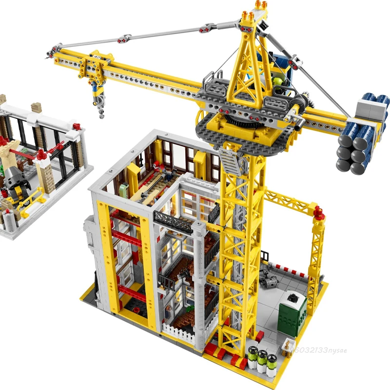 ชุดตัวต่อ MOC แบบกำหนดเอง รุ่น Street View โมเดลเมือง สถานที่ก่อสร้างแบบแยกส่วน ตัวต่อ DIY 910008 ชุดประกอบ ของเล่นเสริมพัฒนาการ ของขวัญ