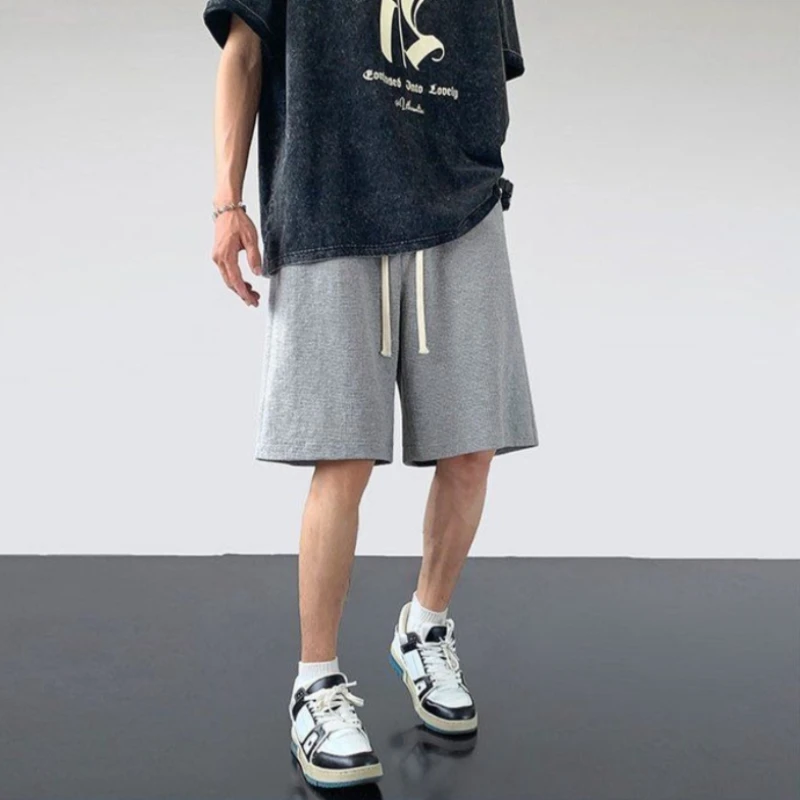 

Retro Waffle Shorts for Men Summer Heavyweight Comfort Casual Loose Quarter Athletic Wear