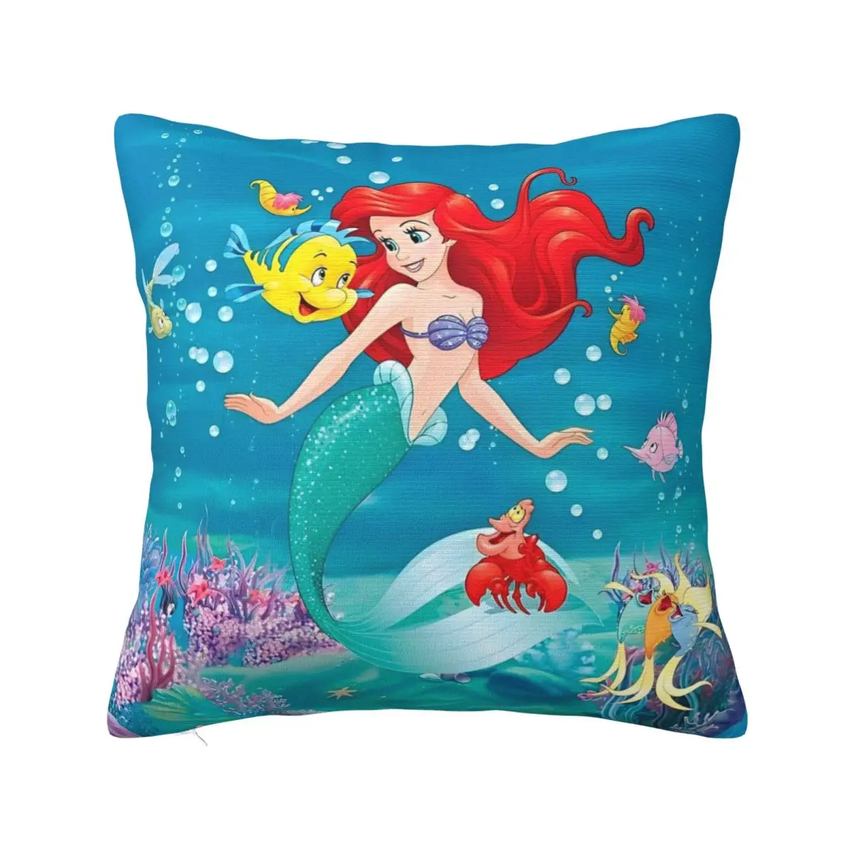 Printed The Little Mermaid Cartoon Pillowcase Cushion Cover Gift Ariel Anime Princess Pillow Case Cover Home Dropshipping 40cm