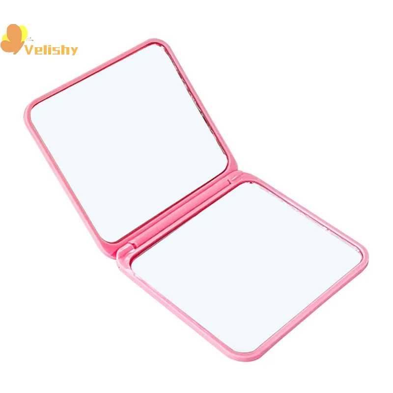 مرآة مكياج قابلة للطي، مرآة جيب محمولة عالية الوضوح، مرآة مكياج نسائية مزدوجة الجانب، مستطيلة لمستحضرات التجميل