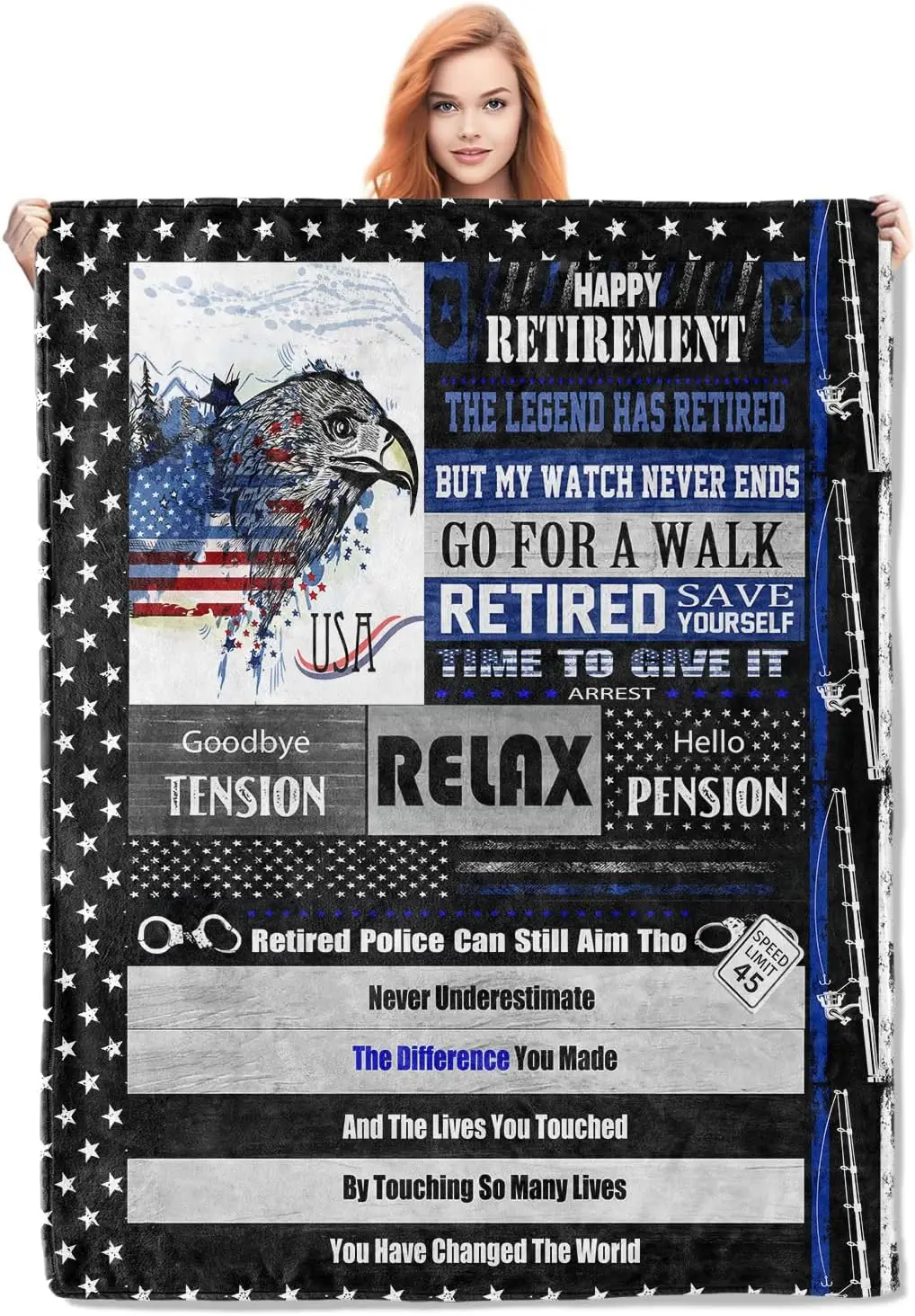 

Police Officer Retirement Blanket Gifts for Police Officer 2024, Retired Gifts for Men, Happy Retirement Birthday Gifts, Best Re