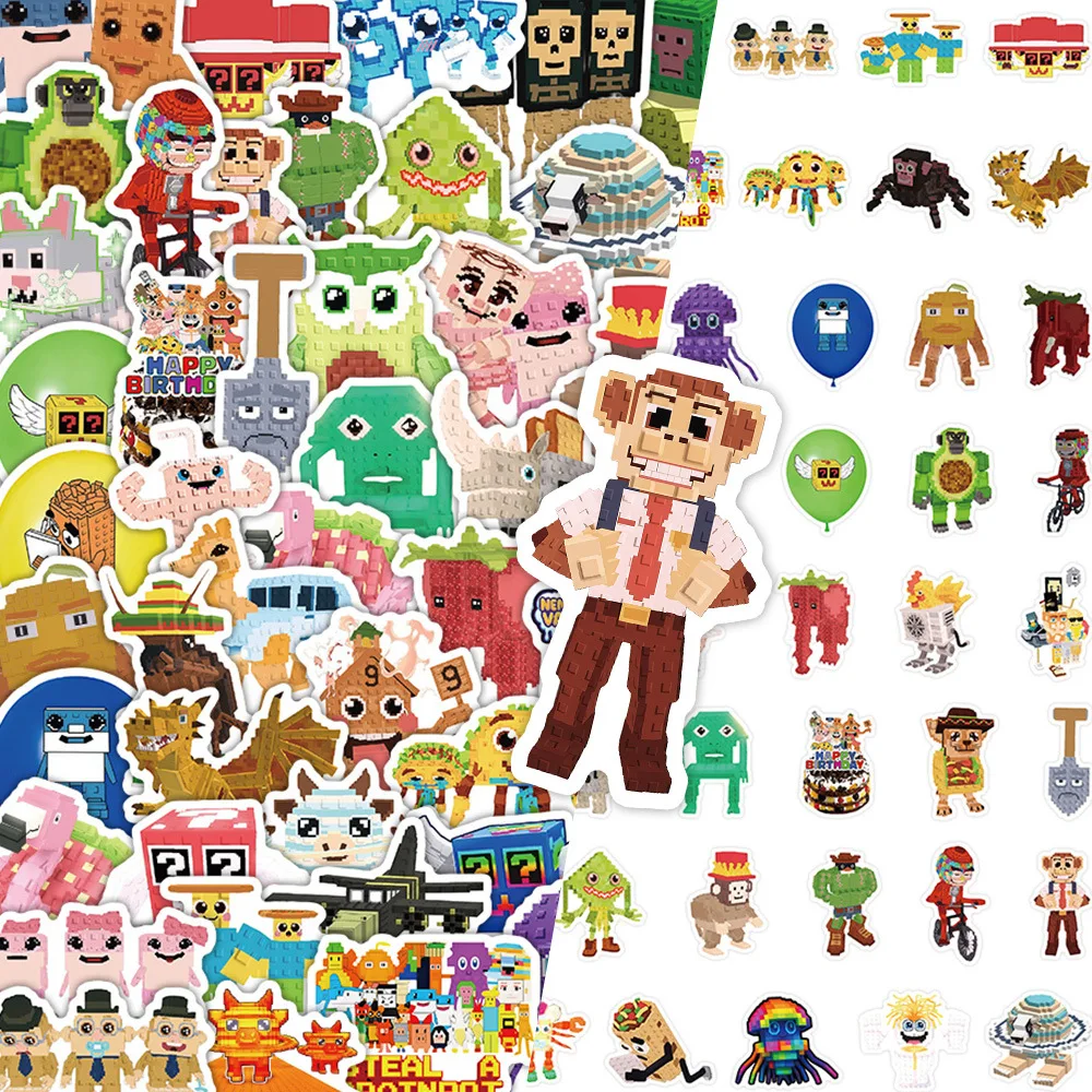 

72 шт. наклеек-игрушек «Brainrot» для мальчиков и девочек, подарки, мультяшные игровые наклейки, итальянские наклейки «Brainrot», подарки на день рождения для детей