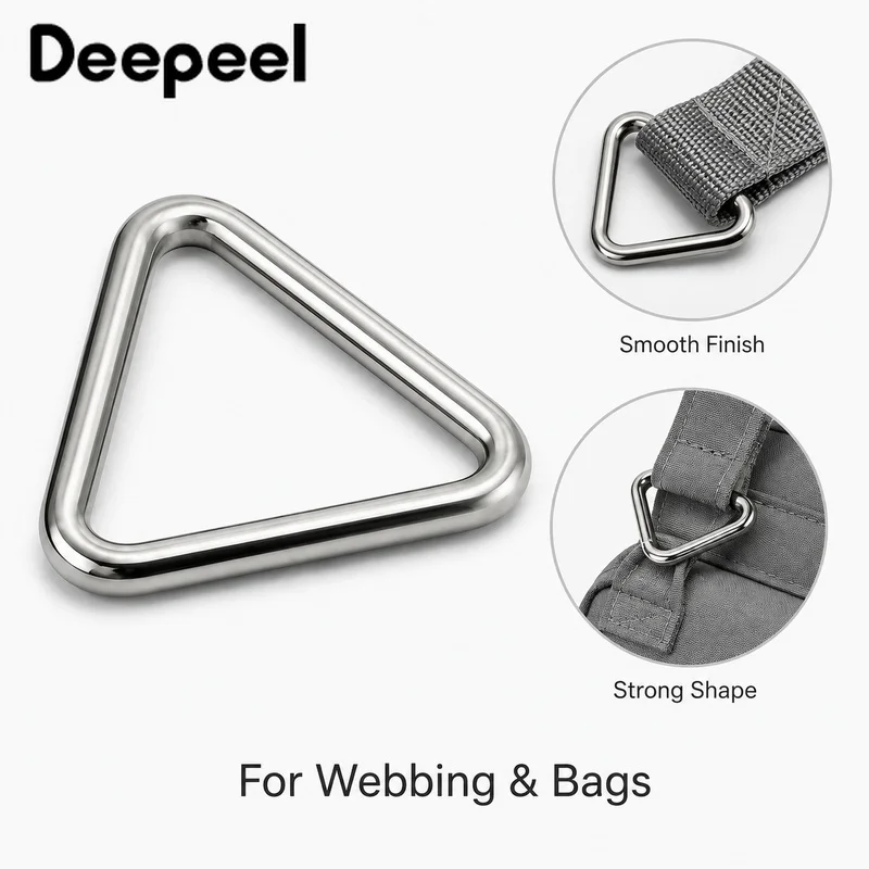 10Pcs 3-5x15-50mm 304 Stainless Steel Triangle Ring Buckle for Dog Harness Leash Webbing Bag Strap Junction Connector Hardware