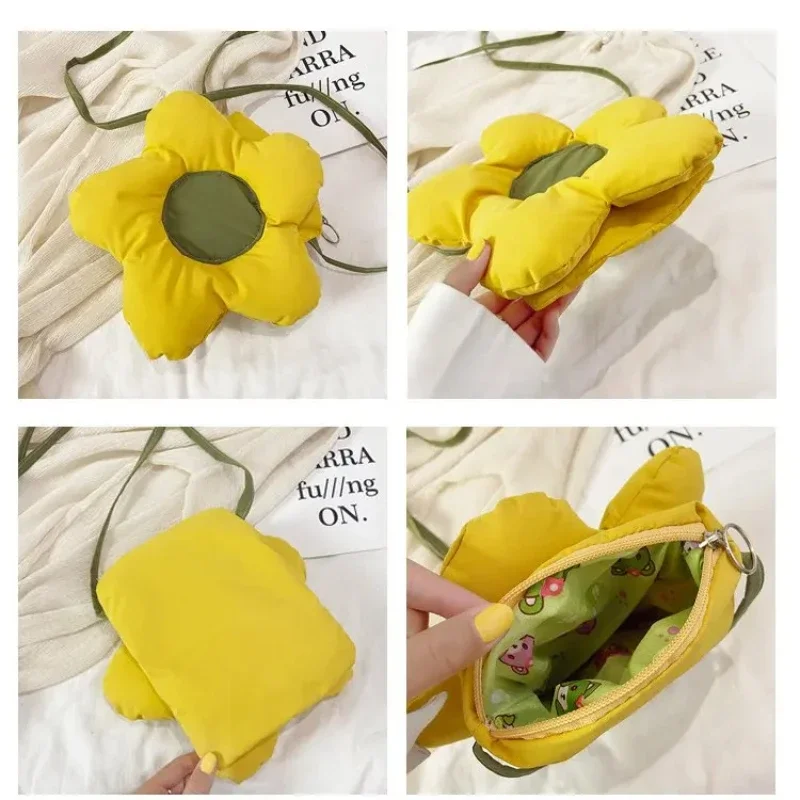 Women\'s Handbags Casual Candy Flower Plush Bag Women Shoulder Bag Chest Bag Gift Crossbody Bags Lovely Bags for Women Fashion