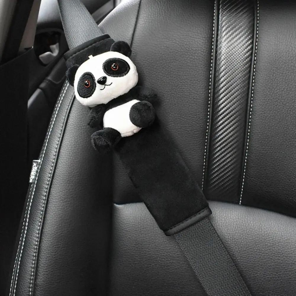 Cute Cartoon Panda Car Seatbelt Cover Seat Belt Harness Cushion Auto Shoulder Strap Protector Pad