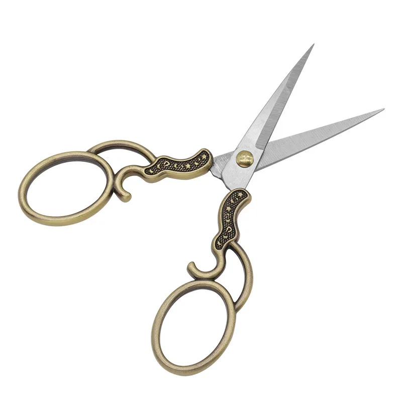 Stainless steel retro DIY cross stitch small scissors, beauty tools European classical plum blossom scissors gourd thread scisso