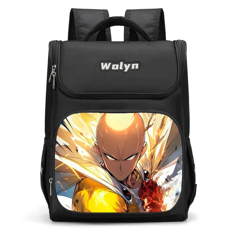 Large Child Anime One Punchs Man Backpack Boy Girls School Bag For Men Women Traveling Backpack Durable and Multi Compartmen