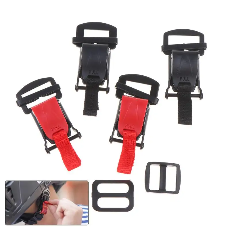 

〔R〕Helmet Quick Release Buckle Set, Universal Nylon Strap Clip with Red Pull Tab for Bike & Motorcycle Helmets