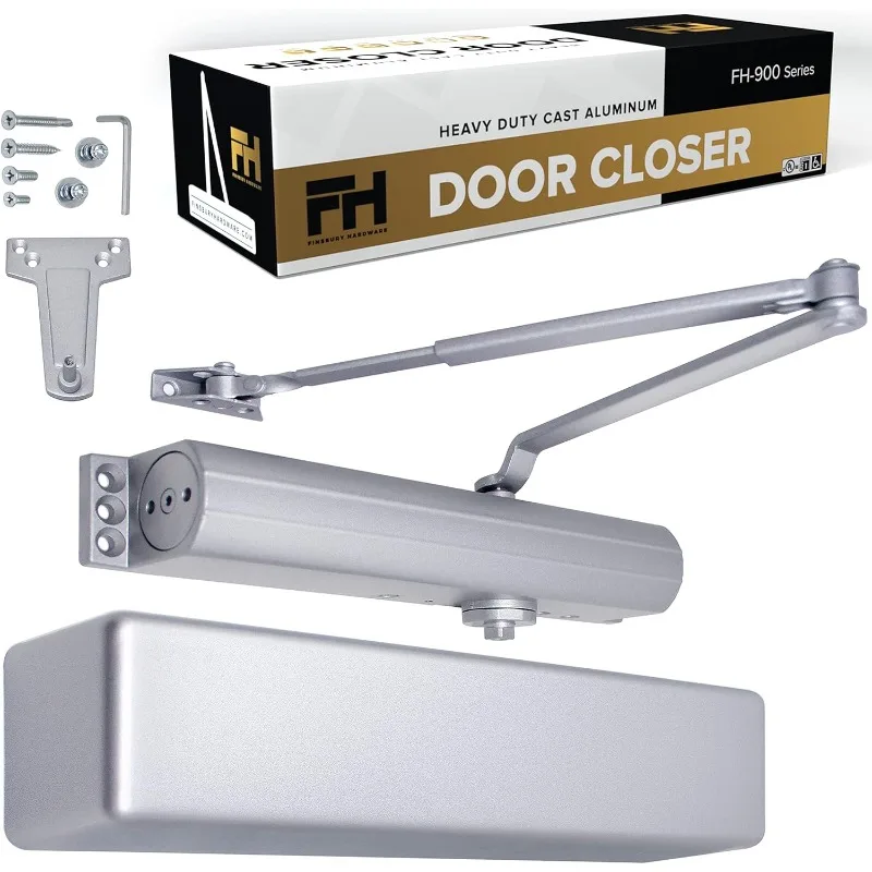 

Commercial Door Closer Automatic Heavy Duty High Traffic Adjustable ANSI/BHMA Grade 1, UL Listed ADA Compliant Hydrauli