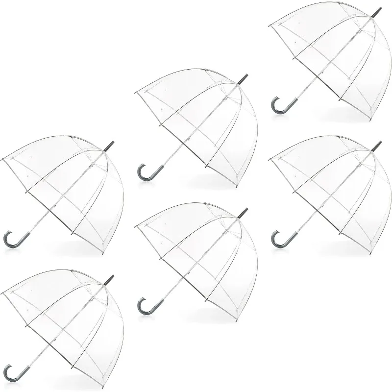 totes Adult Clear Bubble Umbrella with Dome Canopy and Lightweight Wind and Rain Protection