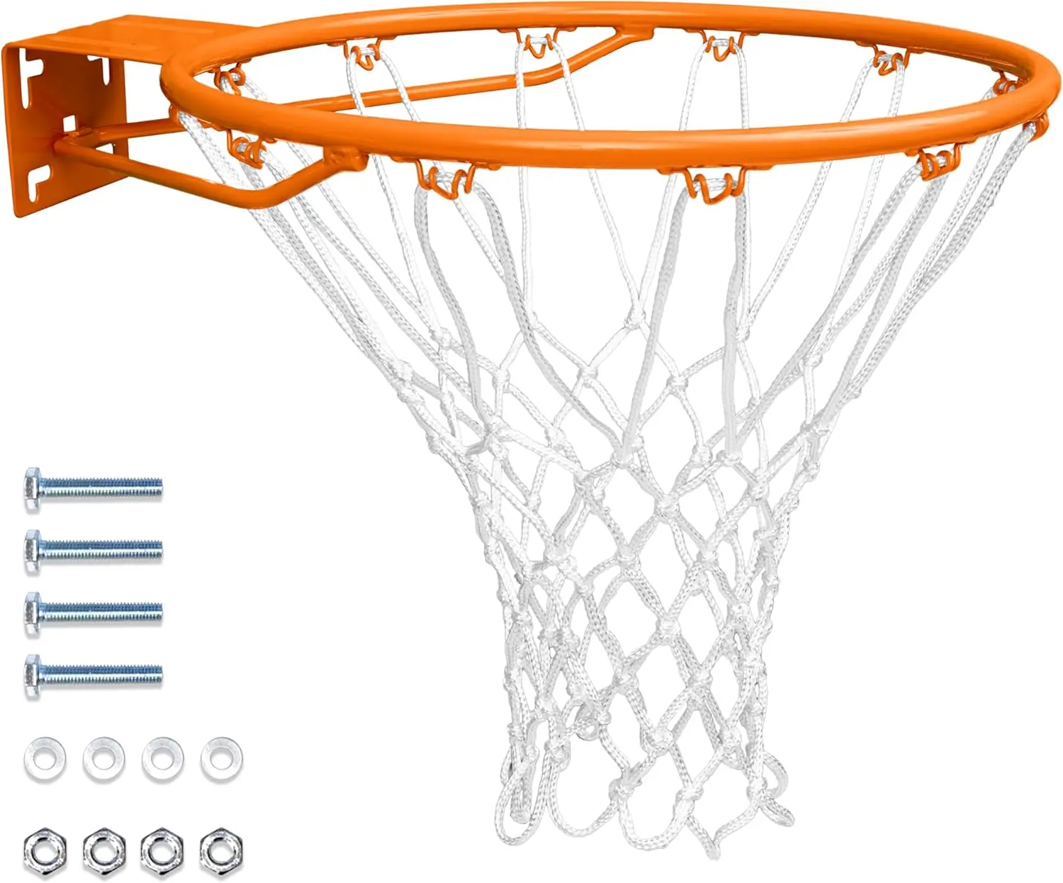 

18" Steel Basketball Rim - Fixed or Breakaway, Regulation Size, All-Weather, Easy Install for Replacement or Garage Mount