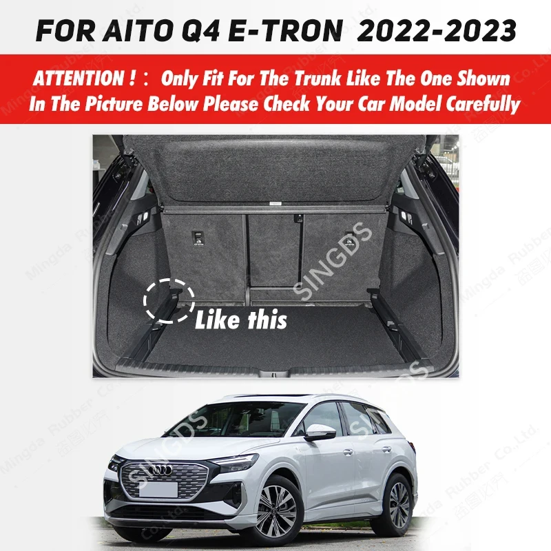 Auto Full Coverage Trunk Mat For Audi Q4 E-Tron 2022 2023 Car Boot Cover Pad Cargo Liner Interior Protector Accessories