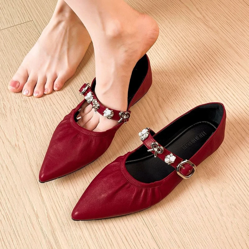 

Брендовые женские туфли на плоской подошве, модные модельные туфли с мелкой пряжкой, женские повседневные элегантные туфли Мэри Джейн с металлическими украшениями