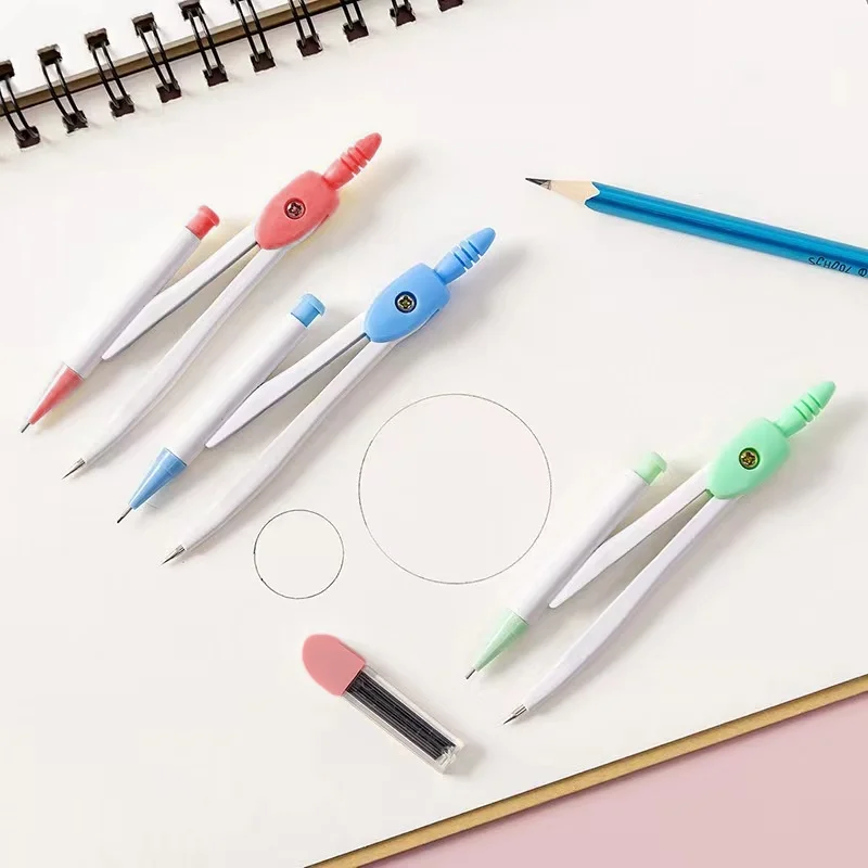 Little Fresh Compus automatic Lead core set Student multifunctional metal drawing tool Student drawing instrument